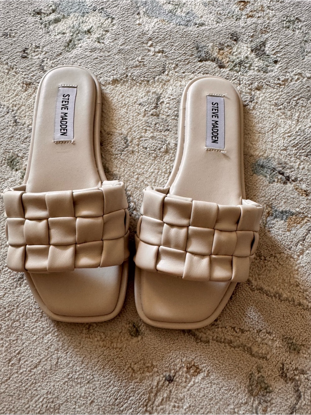 Steve Madden Braided Slide Sandals — Beige